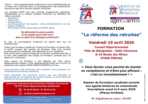 FORMATION "La réforme des retraites" - Privas