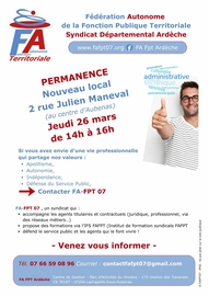 Nos prochaines permanences au CDG07