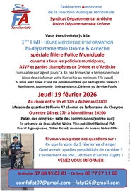 HMI Filière Police Municipale interdépartementale FAFPT_Drôme/Ardèche 19/02/2026