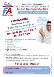 Nos prochaines permanences au CDG07